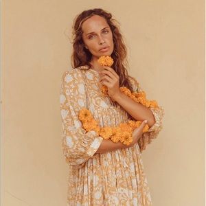 Daughters of India Kyra Mini Dress in Cumin, Size Small